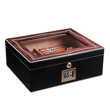 Minmin Cigar Box Desktop Humidor Cedar Wood grande capacità fumatori continentale Cigar Cabinet Skylight, 295x247x100mm accessori del sigaro (Size : 295x247x100mm)