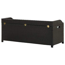 BIGTO - Panca portaoggetti da giardino, in polyrattan, colore: nero, 120 x 50 x 50 cm