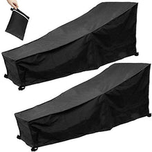 Copertura per lettino da giardino, confezione da 2 pezzi, impermeabile, antivento, resistente ai raggi UV, tessuto Oxford 210D, custodia protettiva per sedia a sdraio, 200 x 70 x 40/75 cm (nero)