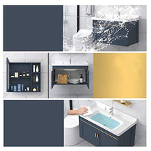 Mobile Lavabo Spazio Alluminio Grigio Blu Blu BASSAGGIO di Lavaggio di LAVOBITO Mobile Combinazione Muro di Parete del Bagno Facile da Pulire (Color : Blue, Size : 46x80x48cm)