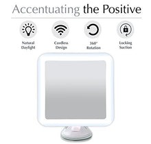 Fancii 10x Specchio ingranditore per Trucco con Luce LED e Ventosa Potente - Specchio cosmetico da Viaggio Illuminato - Specchio da Bagno Portatile, Mira (10X)