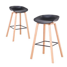 EGOONM Set di 2 Sgabelli da Bar ,Moderni Sedia Cucina Alta, per Bar Cucina Ristorante taverna (Nero-2)