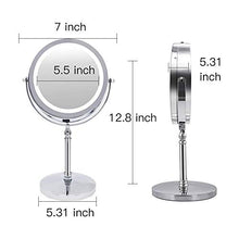 BD.Y Specchi per Il Trucco 10X Ingrandimento con LED Specchi per Cosmetici Specchi Rotondi Specchio da toeletta da Tavolo Specchio retroilluminato a Doppia Faccia