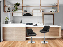 WOLTU BH241sz-4 Set di 4 Sgabelli da Bar Sedia Cucina con Schienale in Ecopelle Nero, Girevoli e Regolabili in Altezza