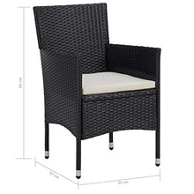Festnight Set Mobili da Pranzo per Giardino, Tavolo Sedie da Giardino, Set Mobili da Giardino Polyrattan Nero e Vetro 5 pz