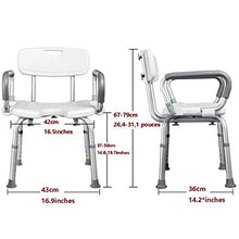 Sgabello da bagno per donne incinte anziane,Sedia da doccia regolabile in altezza,Sedile da vasca antiscivolo con tappetino antiscivolo,Può sopportare 100 kg ( Color : Bianca , Size : 43*36*67-79cm )