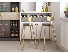 Yxsd Bar sgabello da cucina presiede i piedini in metallo Caffè Ristorante con schienale di design for la colazione e casa sedia semplice moderna Ferro da pranzo gamba Oro vento Adatto for Interno Sed