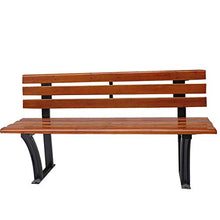 GaoF Panca per Uso Domestico Panchina per Il Tempo Libero da Giardino per Esterni, Sedia in Legno anticorrosivo Superficie per terrazza Panca con Schienale, Sedia in ghisa Piede