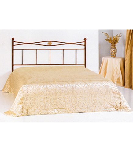 Spazio Casa Testata Letto in Ferro Battuto Nina - Bianco Opaco, Matrimoniale