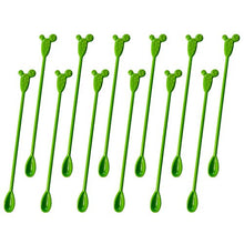 PRETYZOOM 12 Pezzi Bastoncino di Bevanda Fico D'india Design Cucchiaio di Bevanda Forniture per Feste Hawaiane per Latte d'Acqua (Verde Erba)