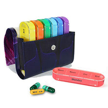 QQDL - Portapillole, portapillole, da viaggio per 7 giorni, con 4 scomparti, organizer portatile per pillole, scomparto per pillole e medicinali, per uso quotidiano e in viaggio
