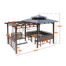 Gazebo da giardino Gazebo for Patios, esterna Padiglione Cortile Giardino Tenda da sole, Villa Garden Gazebo uva Rack con scrivania e sedia dell'oscillazione, for giardino, patio, prati, le Parti Tett
