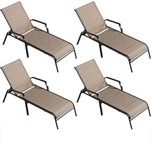 PAKUES-QO Sedia a Sdraio reclinabile Pieghevole Comoda Sedia da pisolino, Balcone Patio Piscina per Il Tempo Libero Sdraio, Sedia da Spiaggia con Schienale Esterno, carico 200 kg, 4 Confezioni