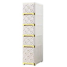 Mobile Bagno Sottile Legno Risparmio di Spazio Stretta Fessura del Cassetto Governo di Immagazzinaggio di Plastica Snack Comodino Gabinetto Bagno Mensola (Color : Gold, Size : 20x40x84cm)