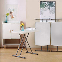 sogesfurniture Tavolo Pieghevole da Picnic da Giardino Bianco Portatile, Perfetto Come Tavolo da Campeggio, da Buffet, da Cucina, Regolabile in Altezza, 76x50x54/62/74cm, HP-76X-BH