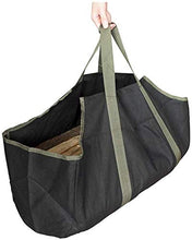 Namvo Porta legna da ardere Tronchi Borsa robusta e robusta in tela con manici per campeggio (nero + verde)