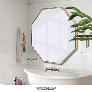 Specchi da Parete Neri,Specchio da Bagno con Cornice in Alluminio,Specchio Cosmetico-Ottagonale,Ingresso Sospeso,Camera da Letto