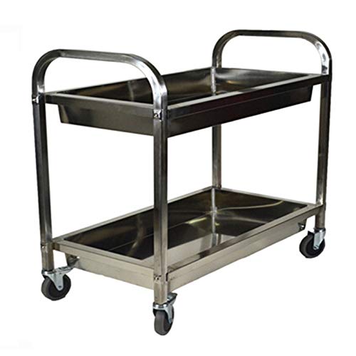 Quattro Ruote Portatile Strumento di archiviazione Carrello Carrello da Cucina in Acciaio Inox for Auto da Pranzo Mobile for Auto conveniente Hotel Argento 75X40X83.5 Utility Cart