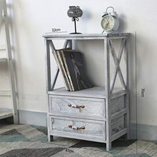 Comodino Mediterraneo Semplice Cassettiere Vintage in Legno massello Vetrina da Giardino Soggiorno Armadietto angolare FANJIANI
