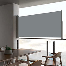 vidaXL Tenda da Sole Laterale Retrattile per Patio Privacy Automatica Schermo Parasole Frangivento 60x300cm in Tessuto PU Grigio Telaio in Ferro