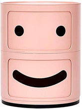 YGH Creativo Sorriso Comodino, Double Layer Multi Funzione Semplice Locker, Semplice Mini Bookshelf, Adatto A Soggiorno Camera da Letto Studio Cucina (Color : Pink)
