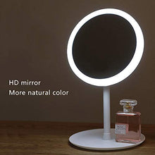 Shuoshikj - Specchio da trucco con luce a LED, luce di riempimento, regolabile, ricaricabile con angolo LED (rosa)