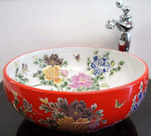 floreale rotondo – lavabo in ceramica contatore top lavabo lavandino lavaggio ciotola