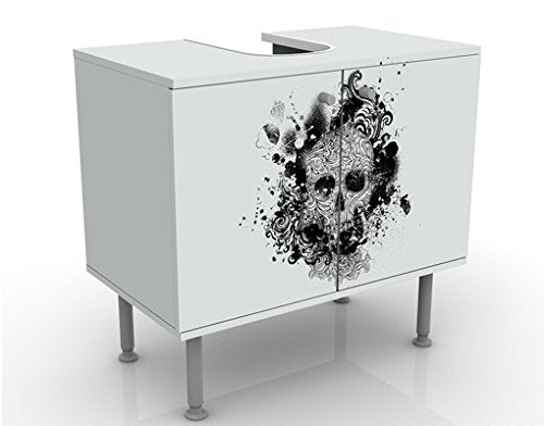 Apalis Mobile per lavabo Design Skull 60x55x35cm, Basso, Larghezza: 60cm, Regolabile, mobiletto da lavandino, lavandino, mobiletto da lavabo, lavabo, mobiletto, Bagno, Bagnetto, Mobile da Bagno