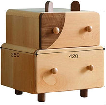 HZYDD Comodino - Legno Color Divano Tavolino Tavolo Snack Tavolo da Presa, Tavolino End Lato Comodino con cassetto di stoccaggio Gambe in Legno massello Soggiorno Camera da Letto Mobili