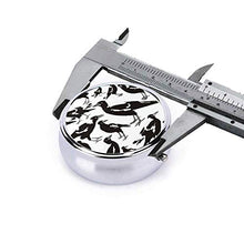 Magpie - Contenitore rotondo per pillole con 3 scomparti, in metallo, per medicine, vitamine, colore: Nero