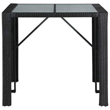 Tidyard Set Arredo Giardino/Set Tavolino Bar/Set Mobili Bistro, Tavolo con 4 Sedie e 4 Cuscini, PE/Vetro/Acciaio