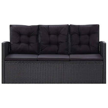 Tidyard Set Divani da Giardino, Set Divano Esterno con Cuscini in Polyrattan Nero 6 pz