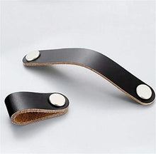 Creatwls Set di 6 maniglie in pelle sintetica per mobili e armadi, per camera da letto, armadietto, in pelle, per cucina, armadietto, armadietti, maniglie in pelle