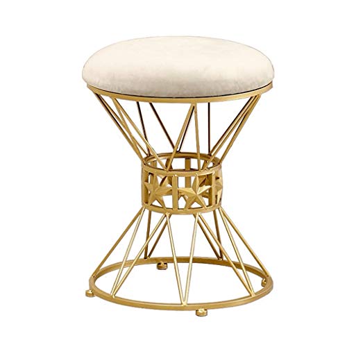 Mobili per la casa e Giardino Sgabello Trucco Moda, Sgabello per Vestire ottomana, poggiapiedi Imbottito poggiapiedi Rotondo per Soggiorno Camera da Letto Coffee Shop-Grigio Ottomani da Cucina