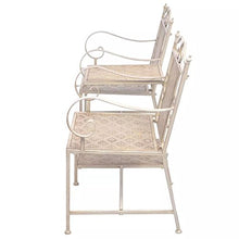 Shengtaieushop mobili da giardino Loveseat acciaio bianco esterno panche