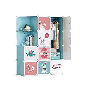 Cassapanche GGJIN Moderno Semplice Economico Piastra Armadio for Bambini dell'Assemblea plastica Piccola Camera da Letto (Color : Blue)