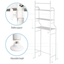 Flyelf Mensola Per WC, Scaffale Bagno e WC, con 3 Ripiani Scaffale 2 Ganci 165 * 55 * 26 cm (Bianca)