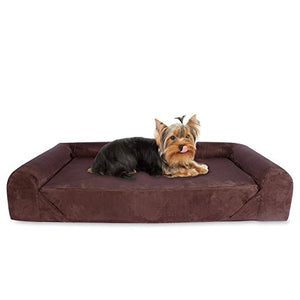 KOPEKS Deluxe ortopedico in memory foam per divano letto per cani, misura piccola, marrone