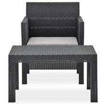 SKM Set Divano da Giardino 2 pz con Cuscino in PP Antracite