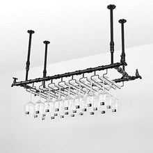 VSander Scaffali Vino Cremagliera Calice, Controsoffitto Metallico Calice Appeso Vettore Bottiglia di Vetro Telaio Nero (Dimensioni: 60 * 31 Centimetri)