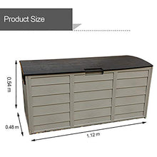 CRZJ Scatole da Ponte, Scatola portaoggetti in plastica per Esterni, Panchine da Giardino con Ruote per mobili da Giardino Cuscini Giocattoli Accessori per Piscine Sportive, 300L,F