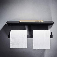 PYROJEWEL. Nero Alluminio dello Spazio Bagno Mensola Impermeabile Supporto for Rotolo Storage Rack Telefono Rack a Parete Piazza Rack