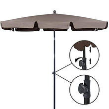 BAKAJI Ombrellone da Giardino Palo Centrale 200 x 125 cm Palo 32mm 4 Stecche Struttura Acciaio Inclinazione Regolabile Arredamento Esterno Gazebo Piscina Giardino Terrazzo Ambienti Esterni Tortora