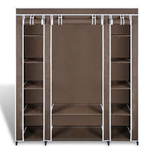 Luckyfu Questo Armadio in Tessuto con compartimenti e Barre 45 x 150 x 176 cm Marrone.Questo Armadio Fornira Una Soluzione di Stoccaggio Ideale.Armadio Guardaroba.