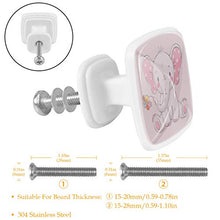 Fiore di elefante rosa 4 PCS Pomelli per Porta, Pomolo per Mobile, Pomelli per Mobili con Viti, Maniglia per Armadietto, Pomelli per Porta, Pomelli per Cassetti per Porta, Armadio, Cassetto e Credenza