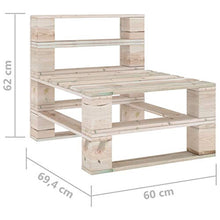 Tidyard Divano Centrale da Giardino su Pallet Legno di Pino Impregnato,Set da Giardino,per Esterno, Balcone, Giardino
