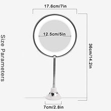 Specchio for Il Trucco, 10x Zoom LED Specchio for Il Trucco, A Parete LED dello Specchio di Bellezza, Pieghevole Non Perforata Specchio da Toilette, Argento