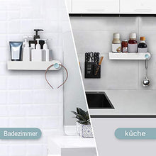 Termichy - Mensola per doccia autoadesiva, senza fori, da parete, per bagno e Washroom, impermeabile, rimovibile e non lascia tracce (bianco)