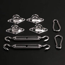 O-Kinee Kit di Fissaggio Tenda Parasole, Hardware Kit Tenda a Vela ，Kit l'Installazione Sun Shade Sail Rettangolare e Quadrata (8)