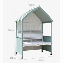 Panchina da giardino per esterno con tenda da sole, panchina da giardino in legno massello con braccioli e schienale, sedia da giardino doppia ombra per terrazza prato, adatta per giardino, prato